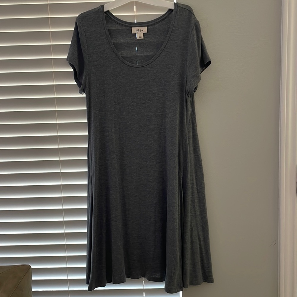 Style & Co gray T-shirt dress- very breezy and light for summer